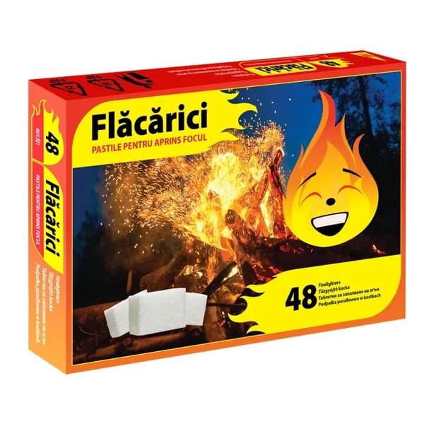 PASTILE PENTRU APRINS FOCUL Flăcărici – PACHET ROȘU 48 BUCĂȚI