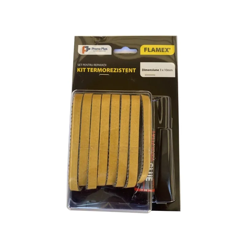 Heat-resistant kit — flat cord + Flamex adhesive tube 3x10mm